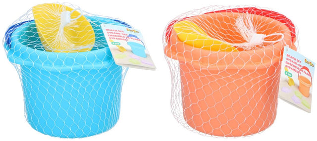 Eddy Toys Strandspielzeug – Sandspielzeug mit Eimer, Schaufel und Sandformen – ab 18 Monaten