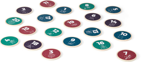 Bs toys aftel avontuur - educatief houten rekenspel vanaf 6 jaar - geheugenspel met 20 cijferschijven - leren tellen rekenen van 1 t m 20 - memo spel voor 1-10 spelers - rekenspelletjes voor kinderen - kinderspeelgoed voor geheugen concentratie