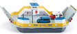 Siku 1750, Autofähre, 1:50, Metall-Kunststoff, inkl. 2 Spielzeugautos, gelbgrau, schwimmfähig, bewegliche Rampen