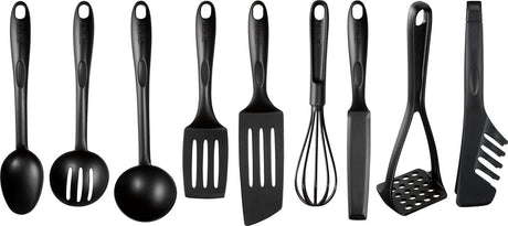 Tefal bienvenue - Spatelset - 9-teilig - Schwarz - Hitzebeständig - Spülmaschinenfest