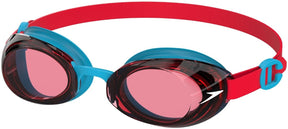 Speedo zwembril jet 2.0 junior blauw-rood siliconen voor kinderen.