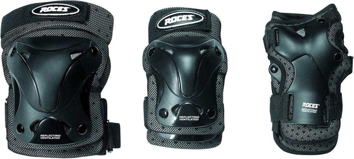 Roces – belüfteter Schlittschuhschutz 3er-Pack – Kinderschutz – Schwarz – Größe S