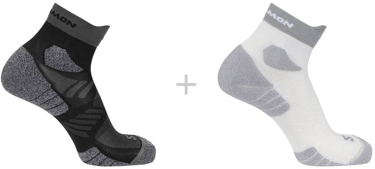 Salomon - Aero-Söckchen | 2er-Pack | Knöchelsocken | Größe XL 45-47 - Schwarz und Weiß