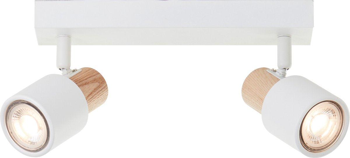 Brilliant Pini – Deckenstrahler, GU10, max. 2 x 10 W, weißes Holz