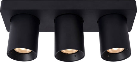 Lucide nigel - plafondspot (plafondlamp) - led dim to warm - gu10 (mr16) - 3x5w 2200k 3000k - zwart