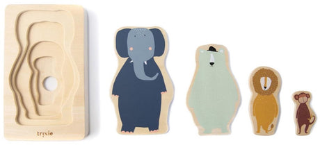 Trixie 4-lagiges Tierpuzzle aus Holz – erstes Spielzeugbaby – ab 1 Jahr – lehrreich – für Jungen und Mädchen