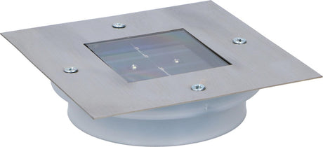 Grundig Solar-Bodenstrahler für Gartenweg und Terrasse – Solare Gartenbeleuchtung mit 2 LEDs und automatischer Ein-Aus-Funktion – Außeneinbaustrahler 13x13x3 cm – Edelstahl