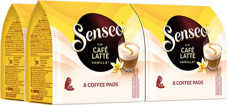 Senseo Café Latte Vanille-Kaffeepads – Intensität 2 9 – 4 x 8 Pads