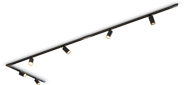 Calex railverlichting set, 3m met 6 spots, gu10, mat zwart, tracklight plafondlamp