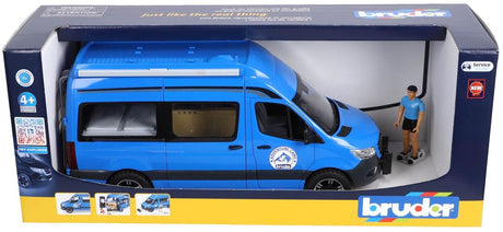 Bruder Wohnmobil-Spielzeugauto MB Sprinter mit Fahrer – blau.
