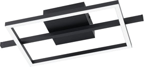 Eglo amandolo plafondlamp - led - 40 cm - zwart wit - instelbaar rgb wit licht - dimbaar