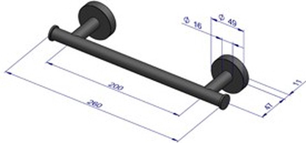 Plieger como handdoekbeugel magnetisch 430mm mat zwart