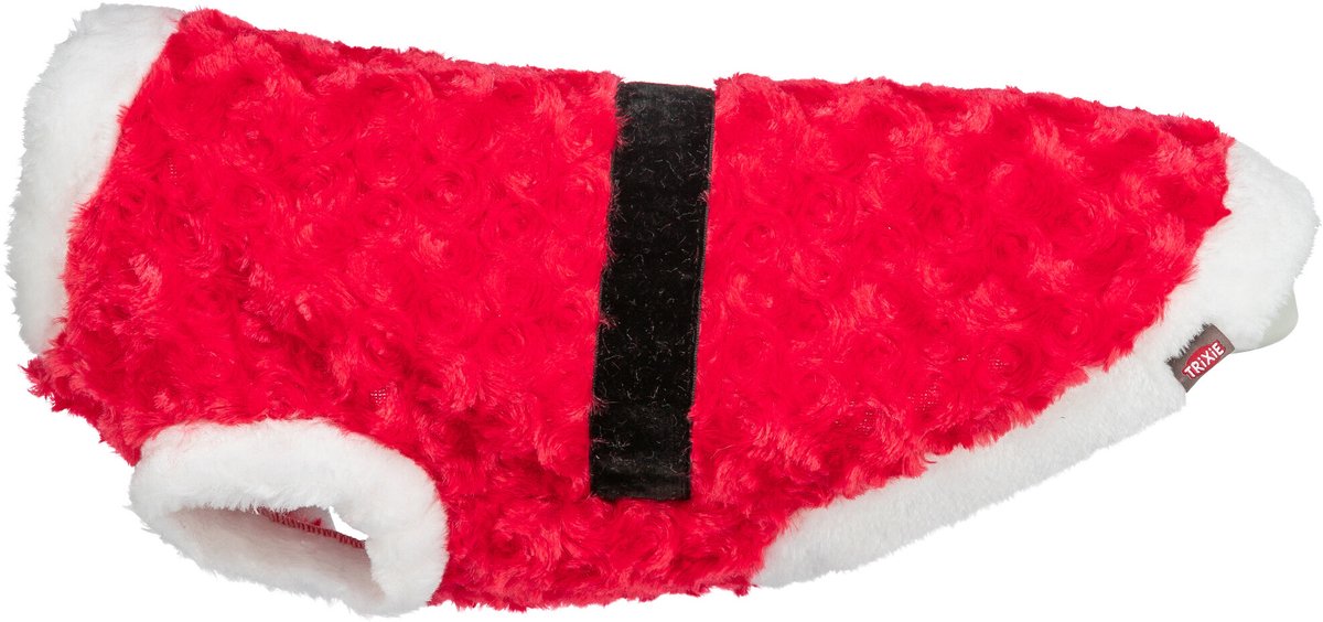 Trixie - Weihnachts-Hundemantel Weihnachtsmann - Plüsch - rot