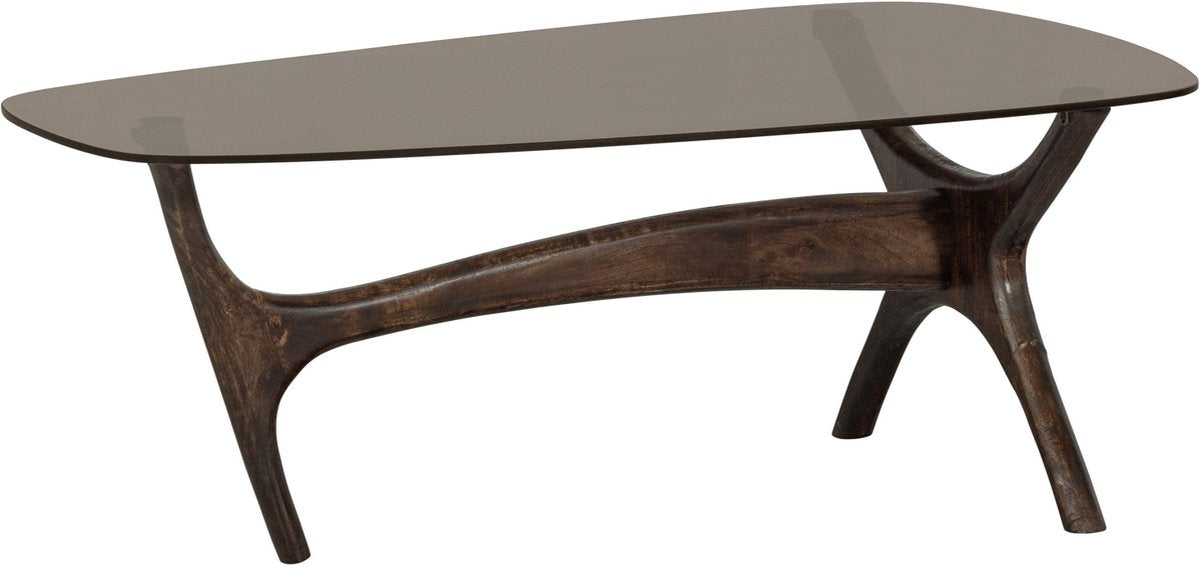Woood Flash Couchtisch – Glasholz – Walnuss – 42x110x60