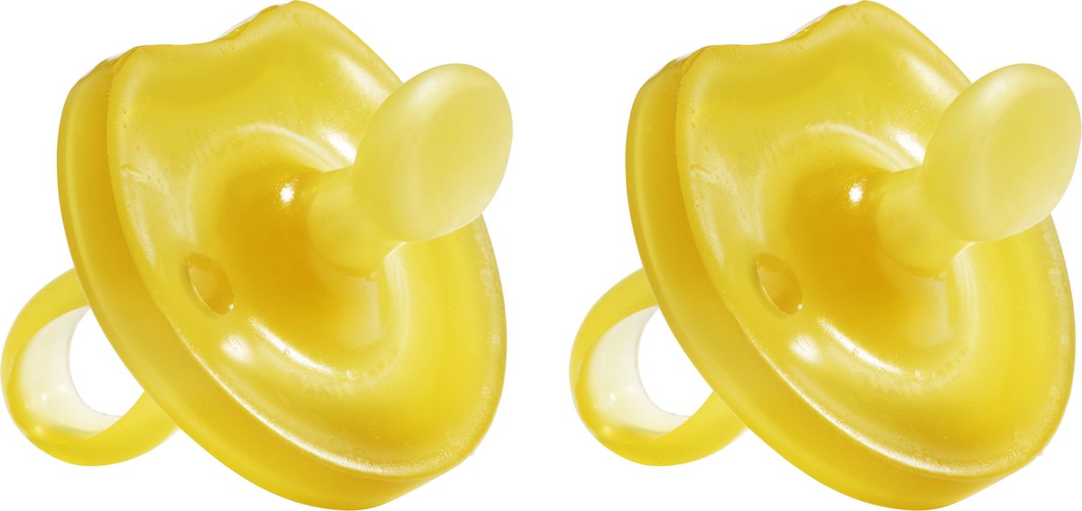 Natursutten-Schnuller aus Gummi – 0–6 Monate – Schmetterlingsschild – anatomischer Schnabel – 2 Stück