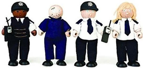 Tidlo Puppenhaus aus Holz, Polizei- und Gaunerpuppen, 4-tlg.