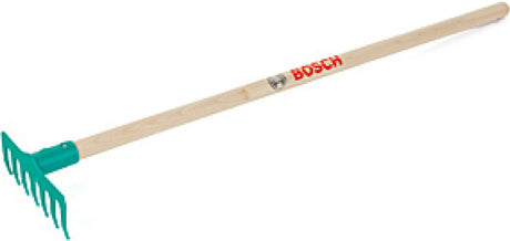 Klein Toys Bosch Gartenspielzeugrechen - 15x7x73 cm - inkl. Holzgriff und Aufhängeöse – grün