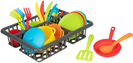 Toi-toys Home Food Spülständer mit Besteck und Pfannen, 27-tlg.
