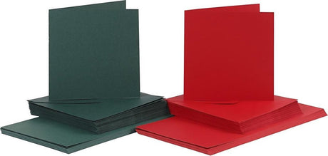 Creativ Firmenkartenumschläge rot - grün 15x15cm 50 Sets