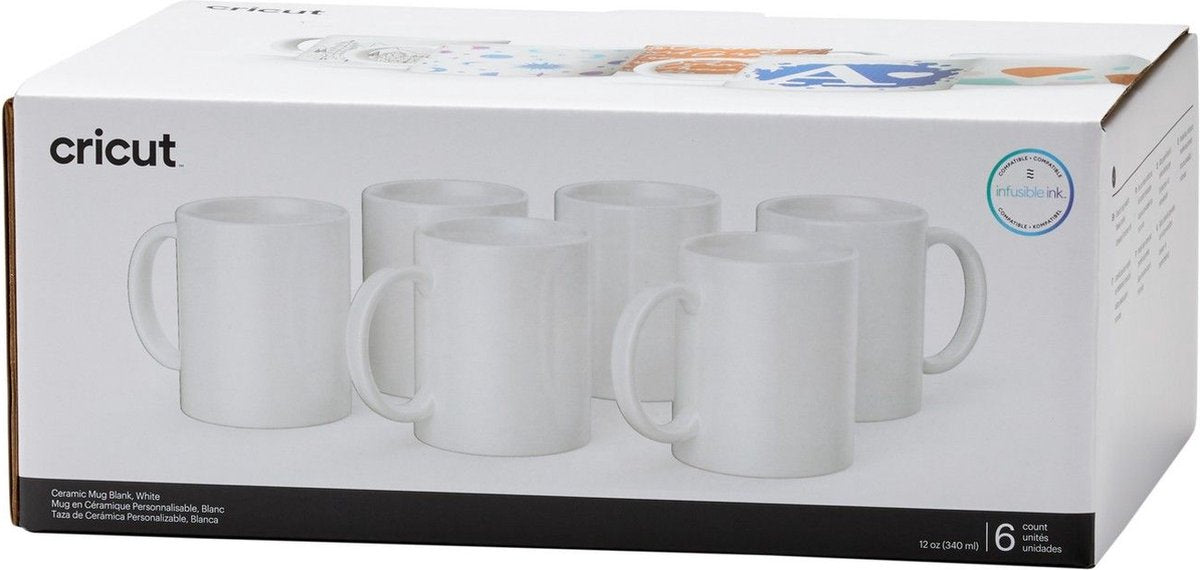 Cricut ceramic mug blank mok wit