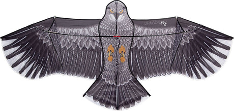 Dragon Fly Drachen – Adler – schwarzgrau – 180 x 80 cm – ab 6 Jahren