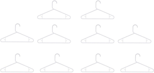 Alpina kledinghangers - set van 10 stuks - kunststof - anti-slip - wit - afmeting 39,6 x 22,6 x 4,5 cm - kledinghanger voor kast - broekenhanger - ruimtebesparend en stevig model