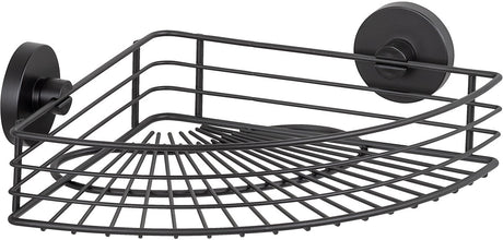 Wenko vacuum-loc hoekrek bari mat zwart 31x22cm - doucherek - douchemand - bevestigen zonder boren