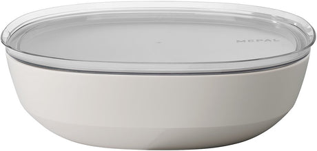 Mepal serveerschaal met deksel silueta - 4000 ml - saladeschaal - nordic white