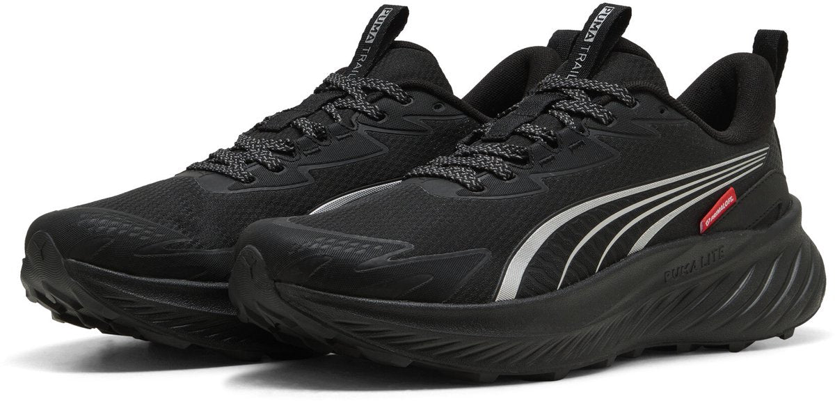 Puma pounce lite 2 trail primaloft unisex sportschoenen - black- silver 39