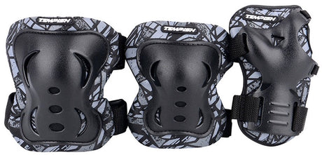 Tempish Skate-Schutzset für Erwachsene – Knie-, Ellbogen- und Handgelenkschützer – Schwarz – Größe S