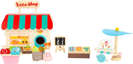 Small Foot - Puppenhaus zum Mitnehmen aus Holz, 15-teilig.