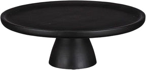 Mica decorations tallo taartplateau standaard - mango hout - zwart - 10 x 30 cm - met voet