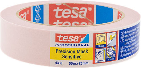 Tesa Professional 1009791 – 4333 Prec Mask Sens 50 m x 25 mm | 6 Stück