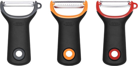 Oxo 3-teiliges Schälset – Kartoffelschäler – Julienne-Schneider – Tomatenschäler – Komfortgriff – japanischer Edelstahl