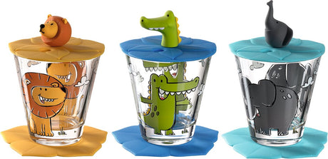 Leonardo Bambini Trinkset Löwe, Krokodil, Elefant - 9-teilig