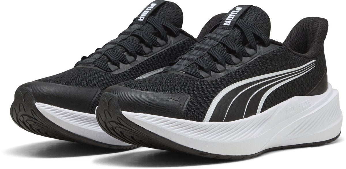 Puma Dasher Lite Sliptech Jr Unisex-Sportschuhe – Schwarz-Weiß