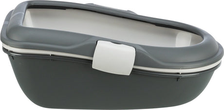 Trixie Berto offene Katzentoilette mit Trennsystem, grauer pastellblauer Granit