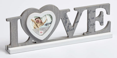 Walther Love - Porträtrahmen aus Holz - Fotogröße 8x 7,7 cm - Grauweiß