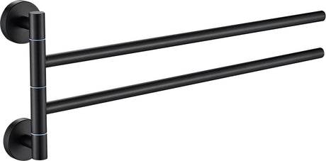 Plieger vigo handdoekhouder – handdoekhouder badkamer 45 cm – dubbel – rvs – wandmontage – 10 jaar garantie – mat zwart