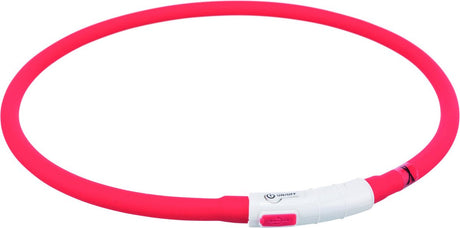 Trixie leuchtendes Hundehalsband USB Silikon wiederaufladbar rot