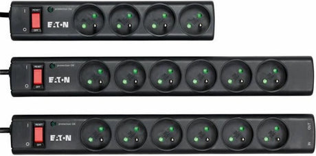 Eaton Steckerdosenleiste Überspannungsschutz – Protection Strip 6 FR – PS6F – 6 französische Steckerdosen – Schwarz