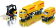 Siku 6324, DHL Logistik-Set, 4-teilig, Metall-Kunststoff, gelb, viele Funktionen