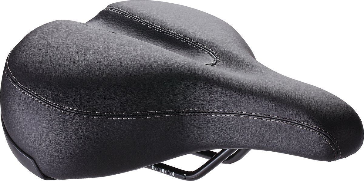 Bbb cycling softshape upright - fietszadel heren en dames - e-bike of stadsfiets zadel - fietshouding rechtop 90° - 265 x 220mm – zwart - bsd-127
