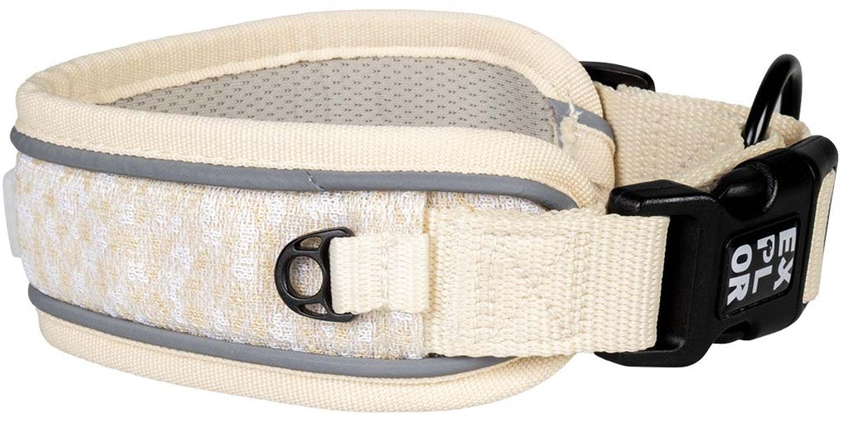Explor duvoplus Ultimate Fit Halsbandkontrolle, Mode für Hunde, M-39–44 cm, Antikweiß