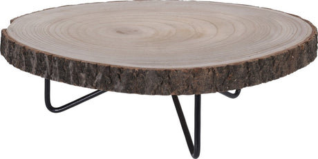 Vilde - serveerplank op poten - 40 cm - houten - metalen noppen - decoratief