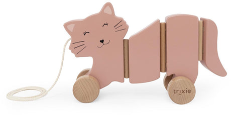 Trixie houten waggel trekspeeltje mrs. cat – houten trekdier voor peuters – fsc® hout