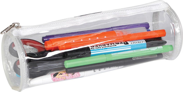 Clairefontaine Prüfungsfedermäppchen rund transparent 7 x 22 cm