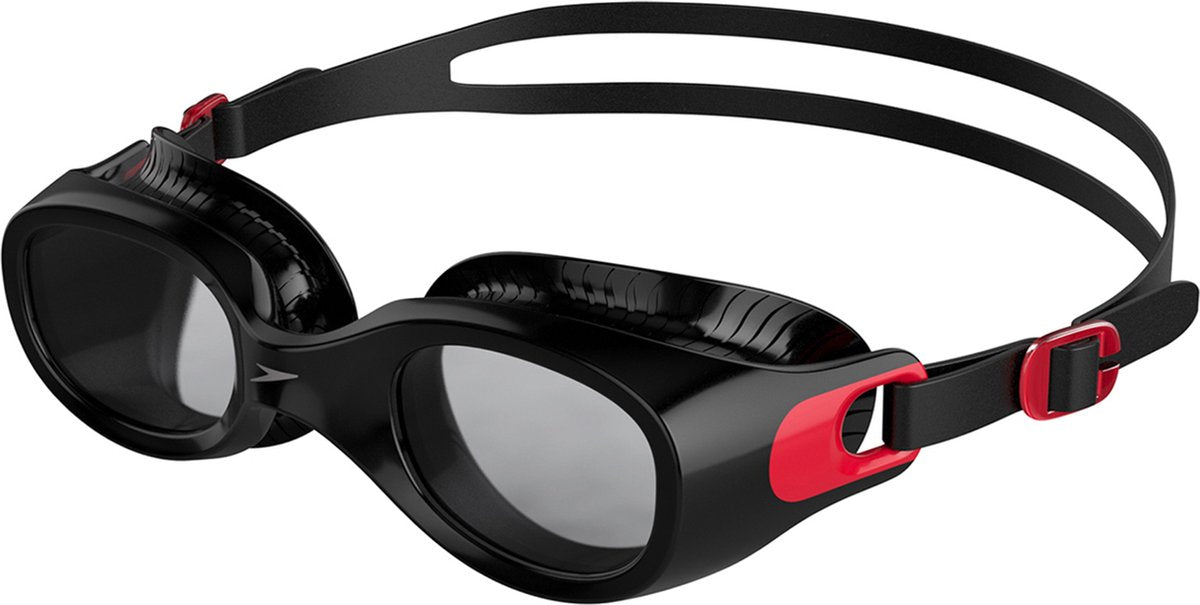 Speedo Futura klassische Schwimmbrille – schwarz rot