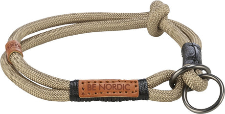 Trixie Hundehalsband be nordic – halbrutschig sandschwarz – 45 x 0,8 cm rundes gewebtes Seil