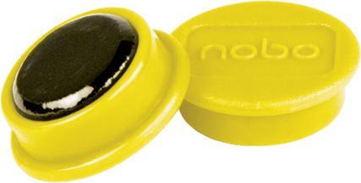 Magnetische Whiteboard-Magnete von Nobo – 10er-Pack – 24-mm-Magnete – Gelb